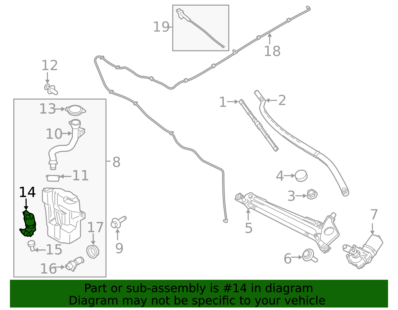 CJ5Z-17664-A - Washer Pump 2013-2019 Ford | Ford Parts Direct