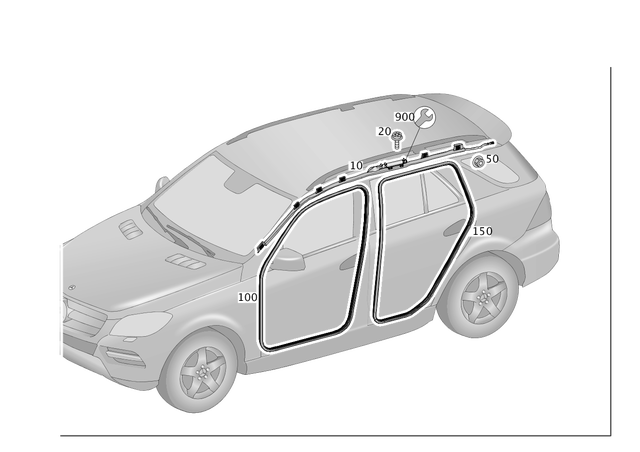 1668603002 - Trim and Lining: Window Airbag for Mercedes-Benz: GLE300d, GLE350, GLE400, GLE550e, GLE63 AMG, ML250, ML350, ML400, ML550, ML63 AMG Image image