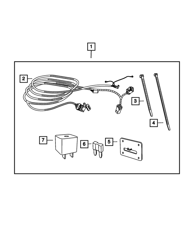 « 82209768AB –  : Ensemble De Remorquage - 4 Voies Cablage (ensemble) pour Mopar Image »