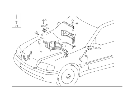 Engine Compartment Partition Panel, Wheelhouse Attachment Parts for 1996 Mercedes-Benz C280 #0