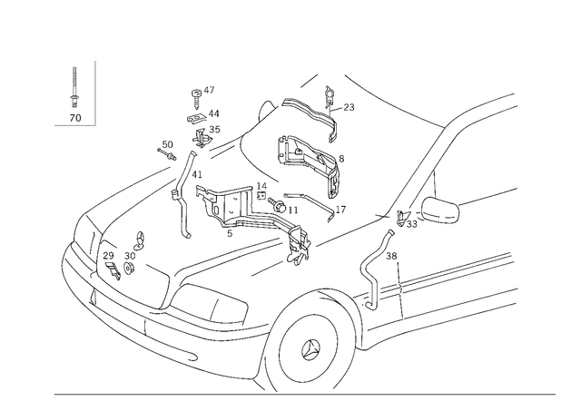 2026200978 - Front Panel: Partition for Mercedes-Benz: C220, C230, C280, C43 AMG, CLK430 Image image