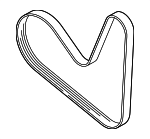 6K260849A - Cooling System: Serpentine Belt for Volkswagen Image