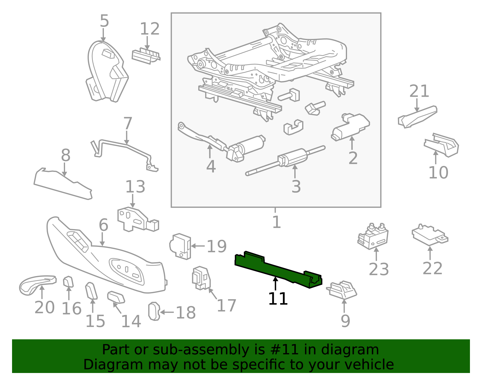 Jet Black Front Seat Outer Adjuster Rear Finish Cover 20996455 | Parts ...