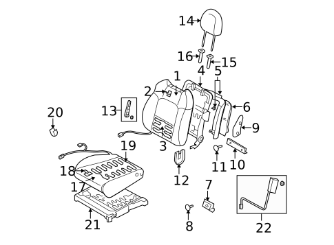 Front Seat Components for 2009 Subaru Legacy #1