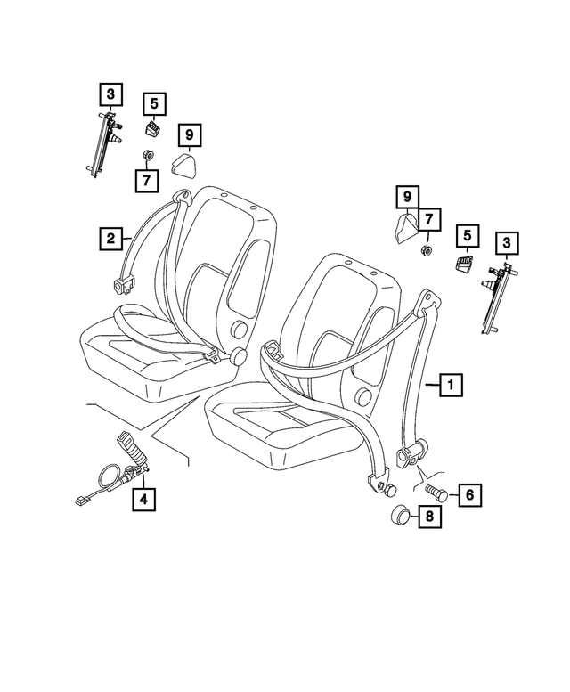 « 68134671AC – Restraints : Boucle Mobile De Ceinture De Sécurité Dispositif De Reglage pour Mopar Image »