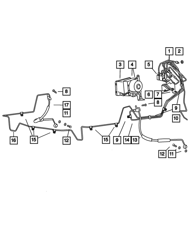 52128293AD - Service Brakes: Brake Tube, Secondary for Jeep: Liberty Image