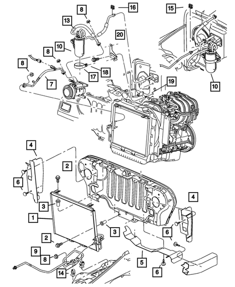 Air Conditioner and Heater Plumbing for 2005 Jeep Wrangler #0