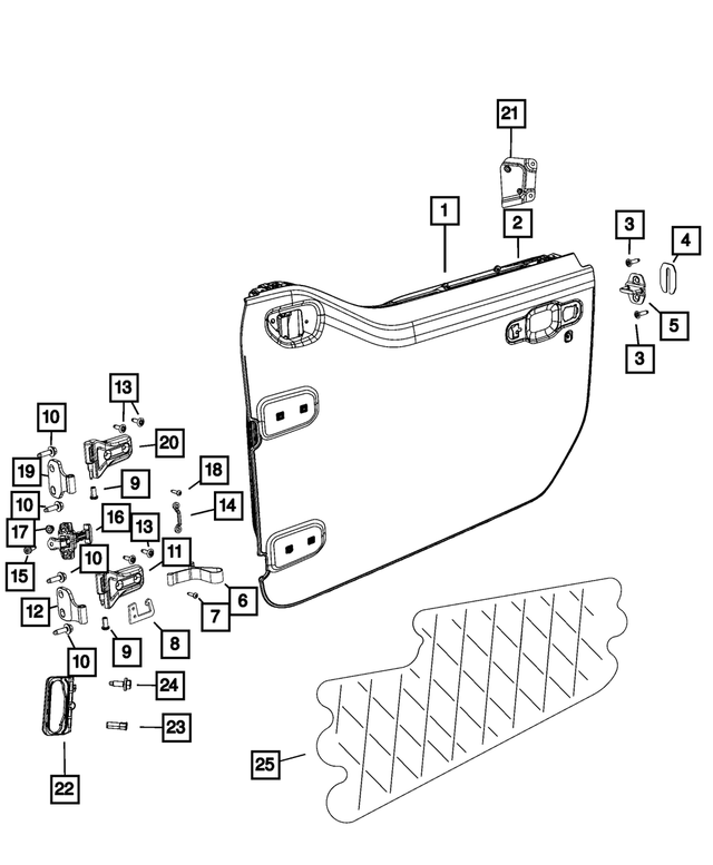 68284732AB - Doors, Door Mirrors and Related Parts: Front Door, Right for Mopar Image