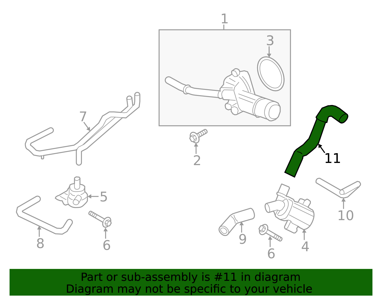 8a577a Range Rover 2013-2020 Ford Engine Coolant Hose DM5Z-8A577-B | OEM Parts Online