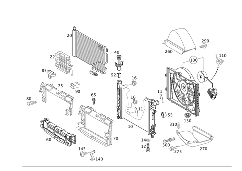 Radiator, Mounting, and Covering for 2002 Mercedes-Benz C230 #0