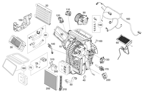 Heater and Evaporator Housing with Blower and Wiring Harness for 2009 Smart Fortwo #0