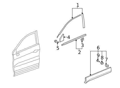 Exterior Trim - Front Door for 2007 Acura RDX #0
