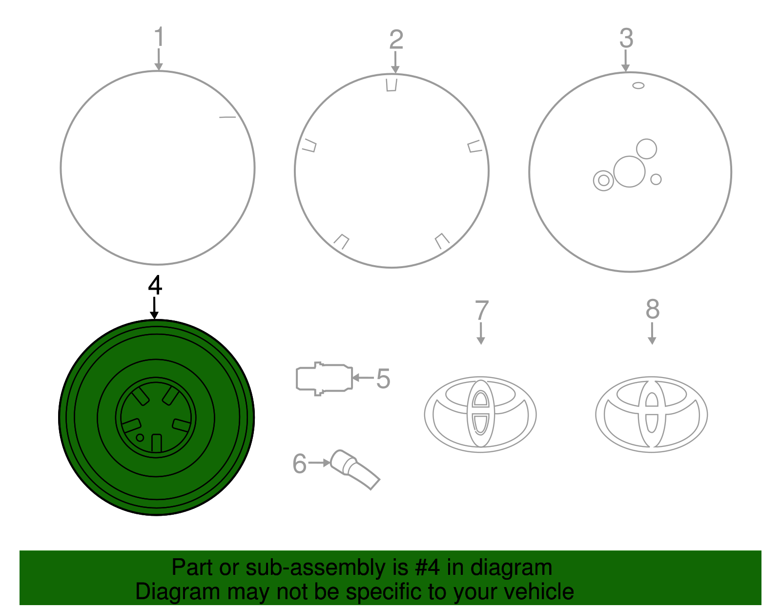 1993-2018 Toyota | Spare Tire | 42611-06380 | Tom Wood Toyota Parts