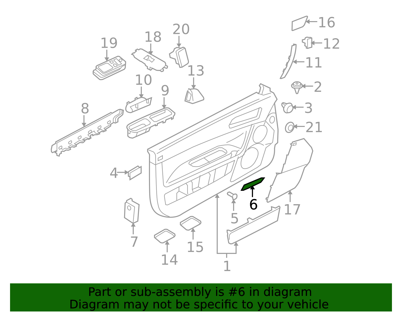 Genuine Door Trim Panel Cover for 2006-2013 Volvo C70 | Part