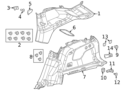 Interior Trim - Quarter Panels for 2018 Jeep Cherokee #0
