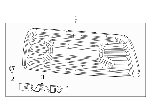 Grille & Components for 2016 Ram 2500 #1