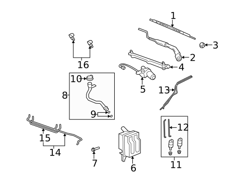 Wiper & Washer Components for 2008 Saturn Vue #2