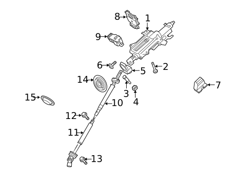 Steering Column Assembly for 2013 Land Rover Range Rover Sport #0