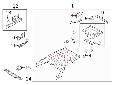 Rear Floor & Rails for 2015 BMW 750i #0