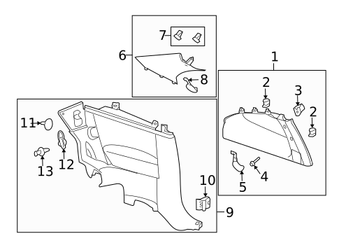 Interior Trim - Quarter Panels for 2008 Pontiac G5 #0