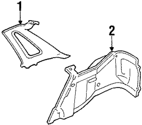 Interior Trim - Quarter Panels for 1992 Ford Escort #1