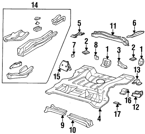 Rear Floor & Rails for 1998 Cadillac DeVille #0