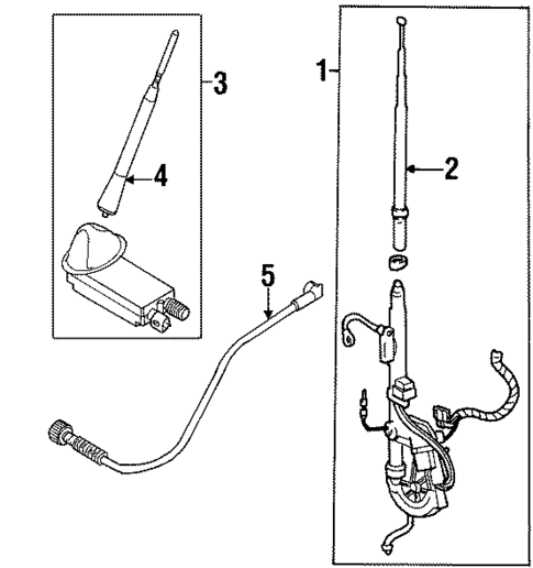 Antenna & Radio for 1992 Audi 100 Quattro #1