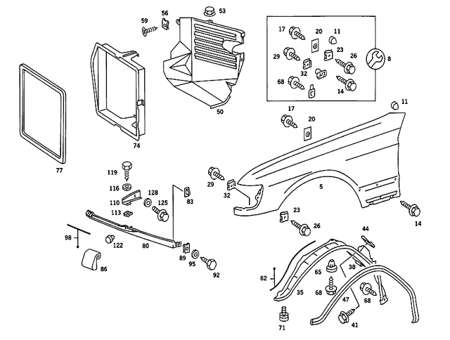 1268841135 - Attachment Parts: Partition Panel for Mercedes-Benz: 560SEC, 560SEL Image image