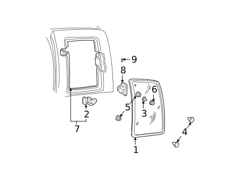 Side Glass for 1999 Chevrolet C2500 #0