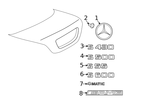 Exterior Trim - Trunk for 2006 Mercedes-Benz S600 #0
