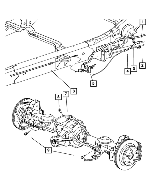 Parking Brake Lever and Cables for 2007 Dodge Durango #2