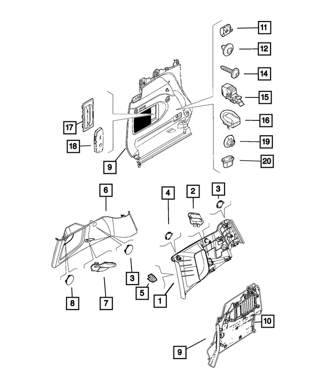 5YB62LXHAA - Interior Trim: Quarter Trim Panel, Left for Mopar Image