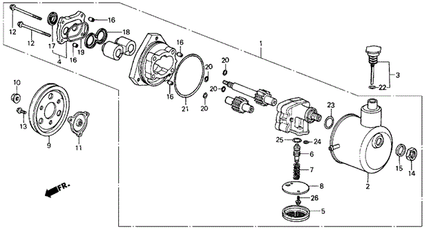 P.S. Pump Components (1) ('85) 4DR for 1985 Honda Civic #0