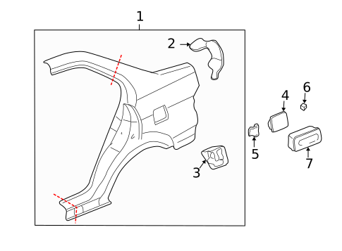 Quarter Panel & Components for 2003 Honda Civic #1