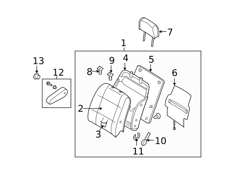 Front Seat Components for 2007 Nissan Quest #6