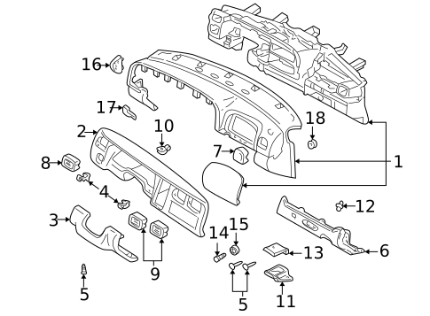 Air Bag Components for 2000 Dodge Durango #1
