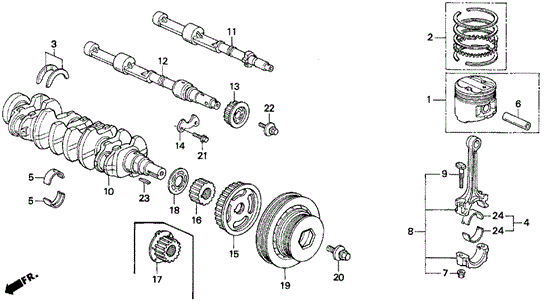 Crankshaft - Piston for 1995 Honda Prelude #0
