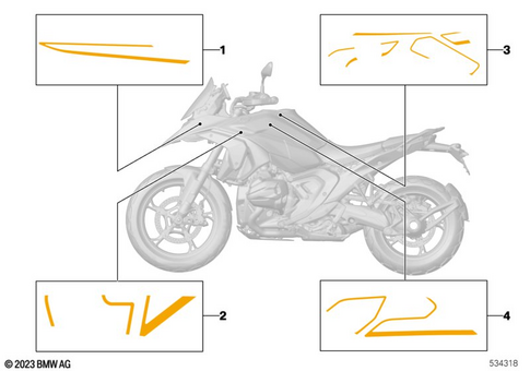 Stickers, Labels, Adhesive Film Strips for 2023 BMW-Motorrad R 1300 GS #0