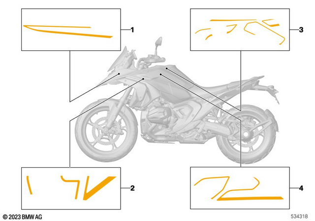 51145A6F858 - Body Equipment: Decor Front Wheel Cover Top Right -  for BMW-Motorrad Image
