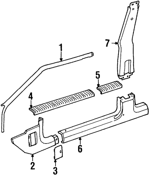 Interior Trim - Pillars for 1997 Jeep Cherokee #0