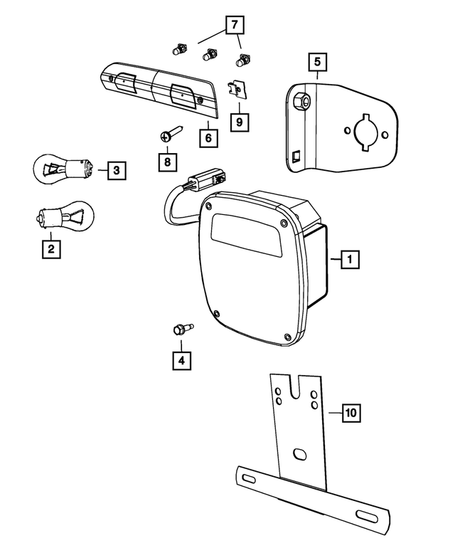 55055270 - Electrical: Tail Stop Backup Lamp, Right for Mopar Image