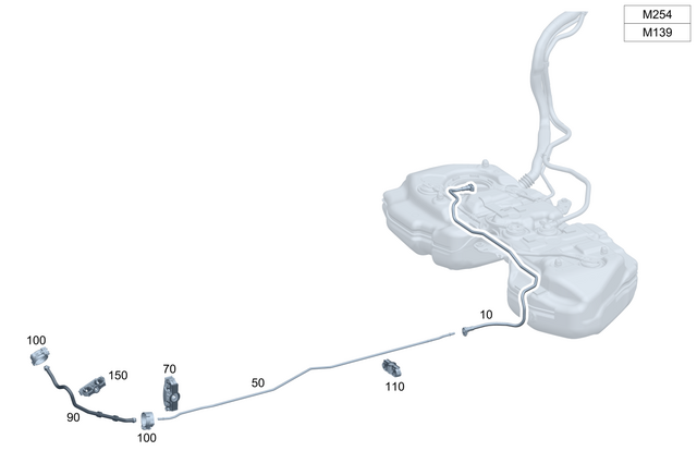 2144705101 - : Fuel Hose for Mercedes-Benz: C300, CLE300, CLE450, CLE53 AMG, E350, GLC300, GLC350e Image