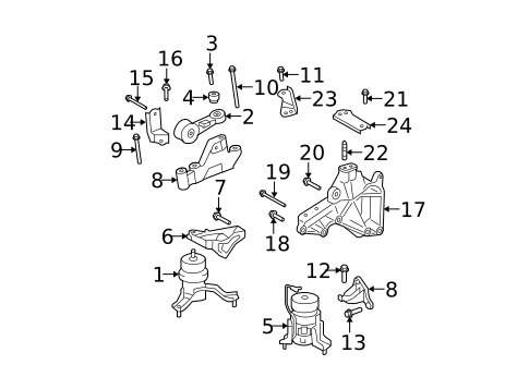 Engine & Trans Mounting for 2011 Lexus ES350 #0