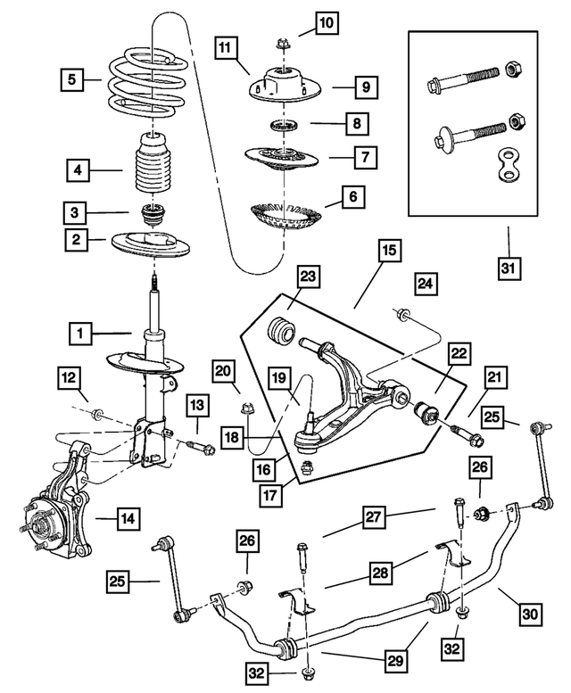 5006726AB - Front Suspension &amp; Drive: Front Coil Spring for Mopar Image