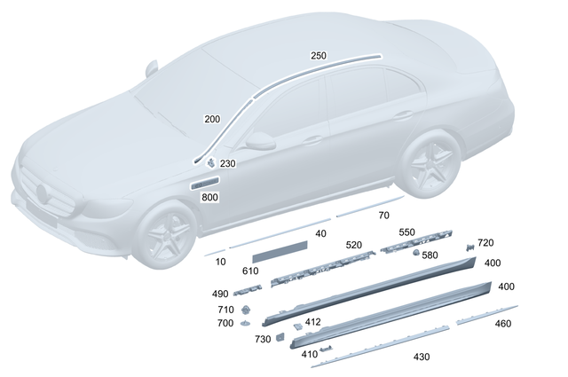 2236904902 - Interior Trim/Exterior Detachable Parts: Trim Strip for Mercedes-Benz: 350SD Image image