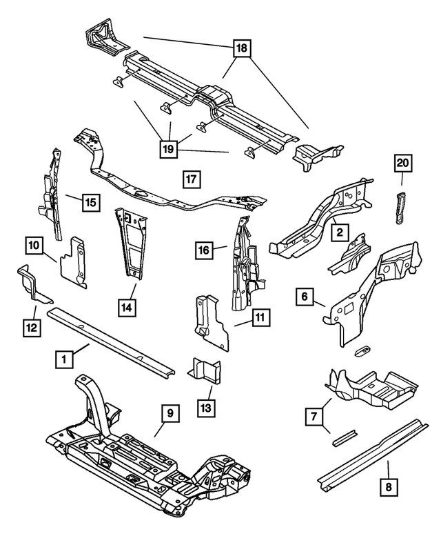 5008720AA - : Radiator Closure Panel, Right for Mopar Image