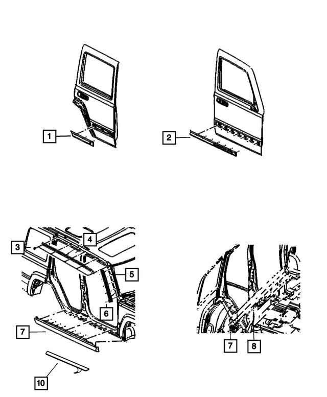 55079035AA - : Rear Door Molding, Left for Mopar Image