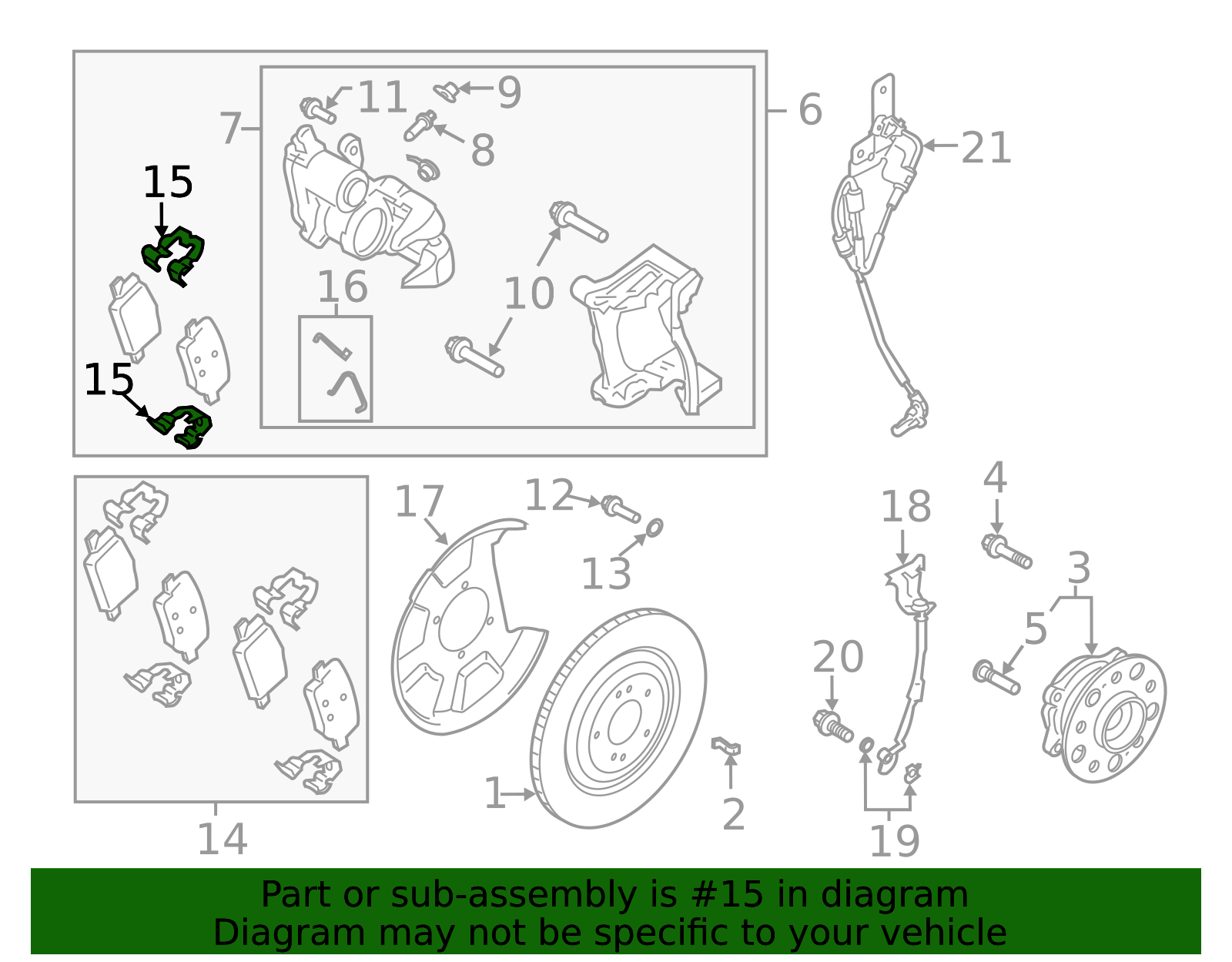 58246-J6000 - Brake Pads Retainer Kit 2020-2022 Genesis G90 | Hyundai ...