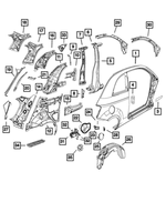 68127828AA - Body Sheet Metal Except Doors: Body Side Aperture Outer Panel, Right for Mopar Image