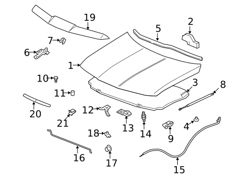 Hood & Components for 2007 Saturn Vue #0